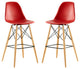 Modern Red Pyramid Dining Side Bar Stool Set of 2