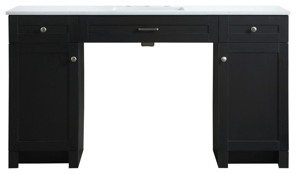 60" ADA Compliant Bathroom Vanity, Black