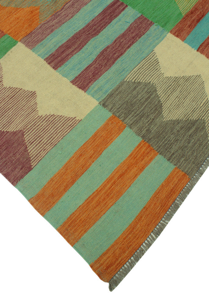 Winchester Kilim Bismarck Purple/Beige Rug, 5'0x6'8