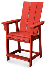 POLYWOOD Modern Adirondack Counter Chair, Sunset Red