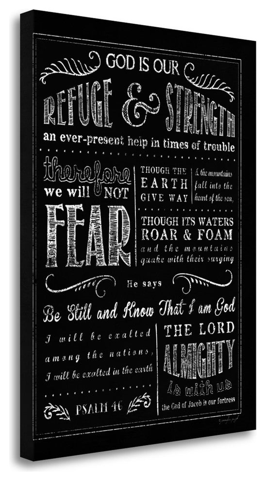 "Chalkboard Psalm 46" By Jennifer Pugh, Giclee Print on Gallery Wrap Canvas