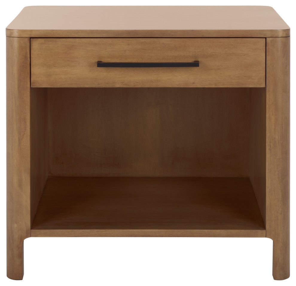 Safavieh Couture Abbiava 1 Drawer Wood Nightstand, Natural
