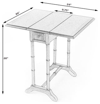 Darrow Drop-Leaf Wood Side Table, Antique Beige