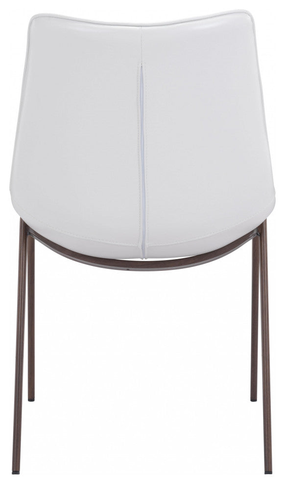 Stich White Faux Leather Side or Dining Chairs Set of 2 Chairs