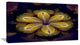 Black Yellow Fractal Flower Pattern, Contemporary Canvas Art Print, 32x16