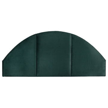 Upholstered Velvet Sound Reducing Panel Arched Headboard, Emerald Green, King