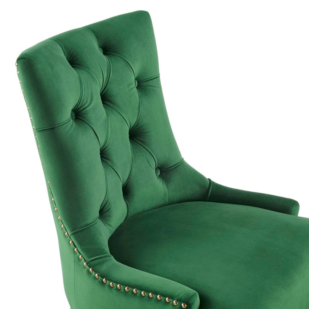 Regent Tufted Performance Velvet Office Chair Gold Emerald