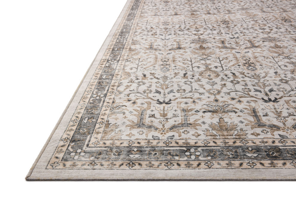 Loloi Washable Anniston Ivory/Stone Rug, 2'6"x7'6"