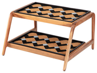 Double-Tier Natural Stand With 2-Pair Rubber Boot Trays Mt. Tam