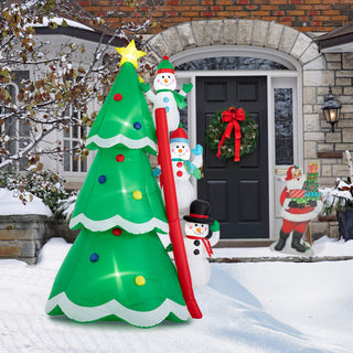 Christmas Inflatable Xmas Outdoor Lighted DÃ©cor, Snowman & Tree