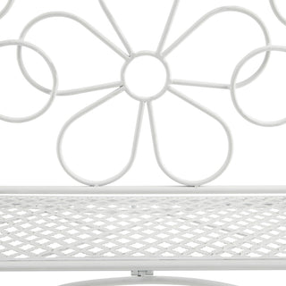 White Daisy Metal Bench