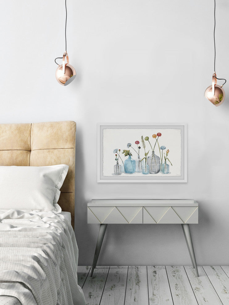 "Bottles for the Blooms" Framed Painting Print, 18"x12"