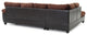 Chino Suede and Faux Leather Sectional, Chocolate