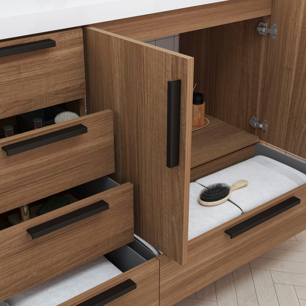 Carla 48" Freestanding Bathroom Vanity, Rosewood