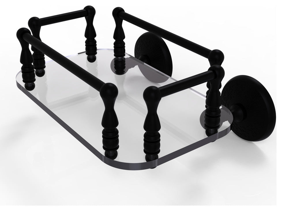 Monte Carlo Wall Mounted Glass Guest Towel Tray, Matte Black