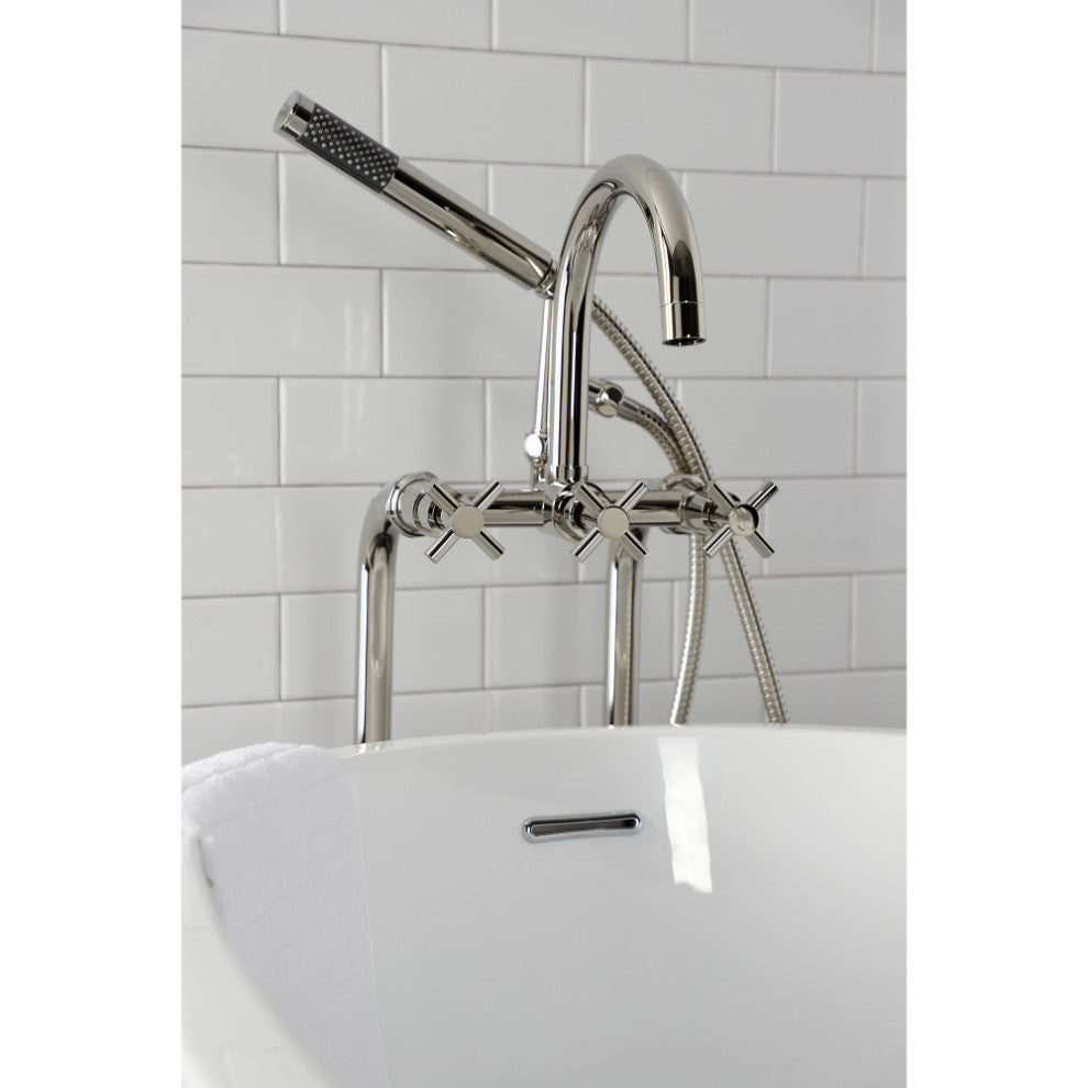CCK8106DX Freestanding Tub Faucet With Supply Line, Stop Valve, Polished Nickel