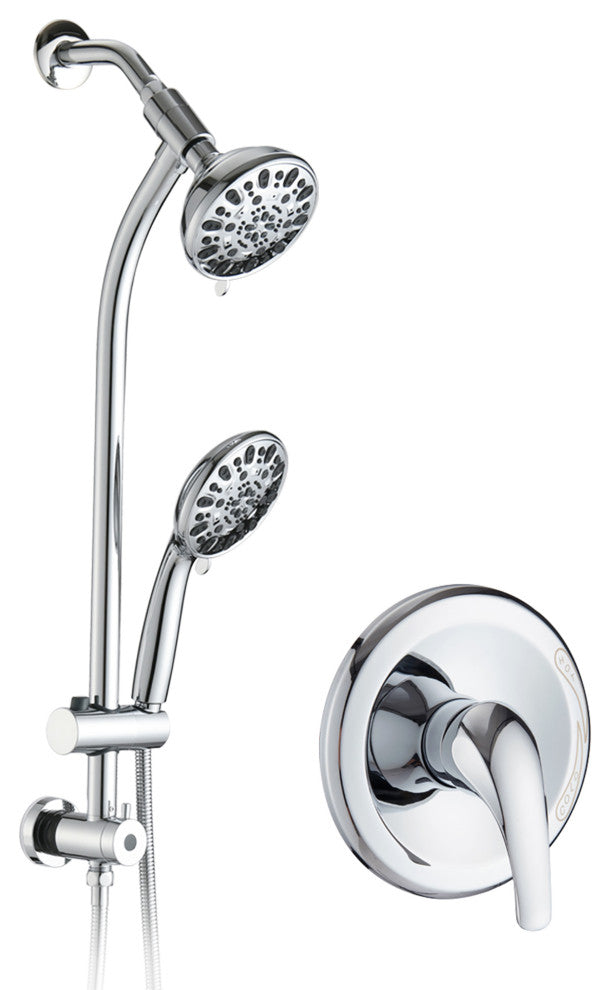 5 inch Wall-Mounted Round Shower System with Handheld Shower and Head Shower and