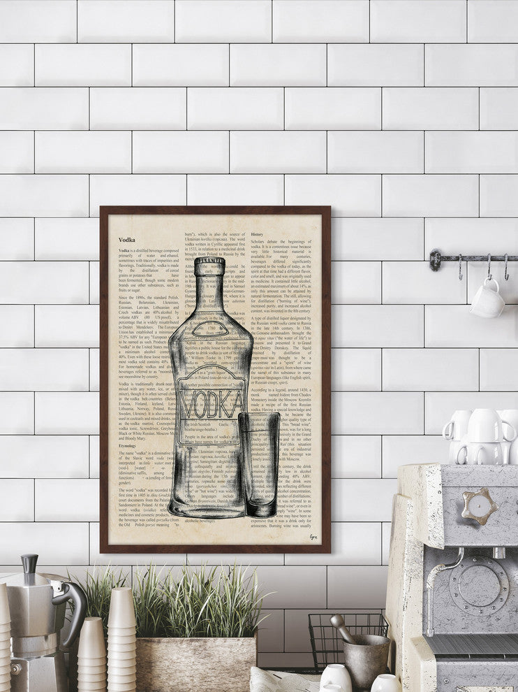 "Vodka History" Framed Painting Print, 12"x18"