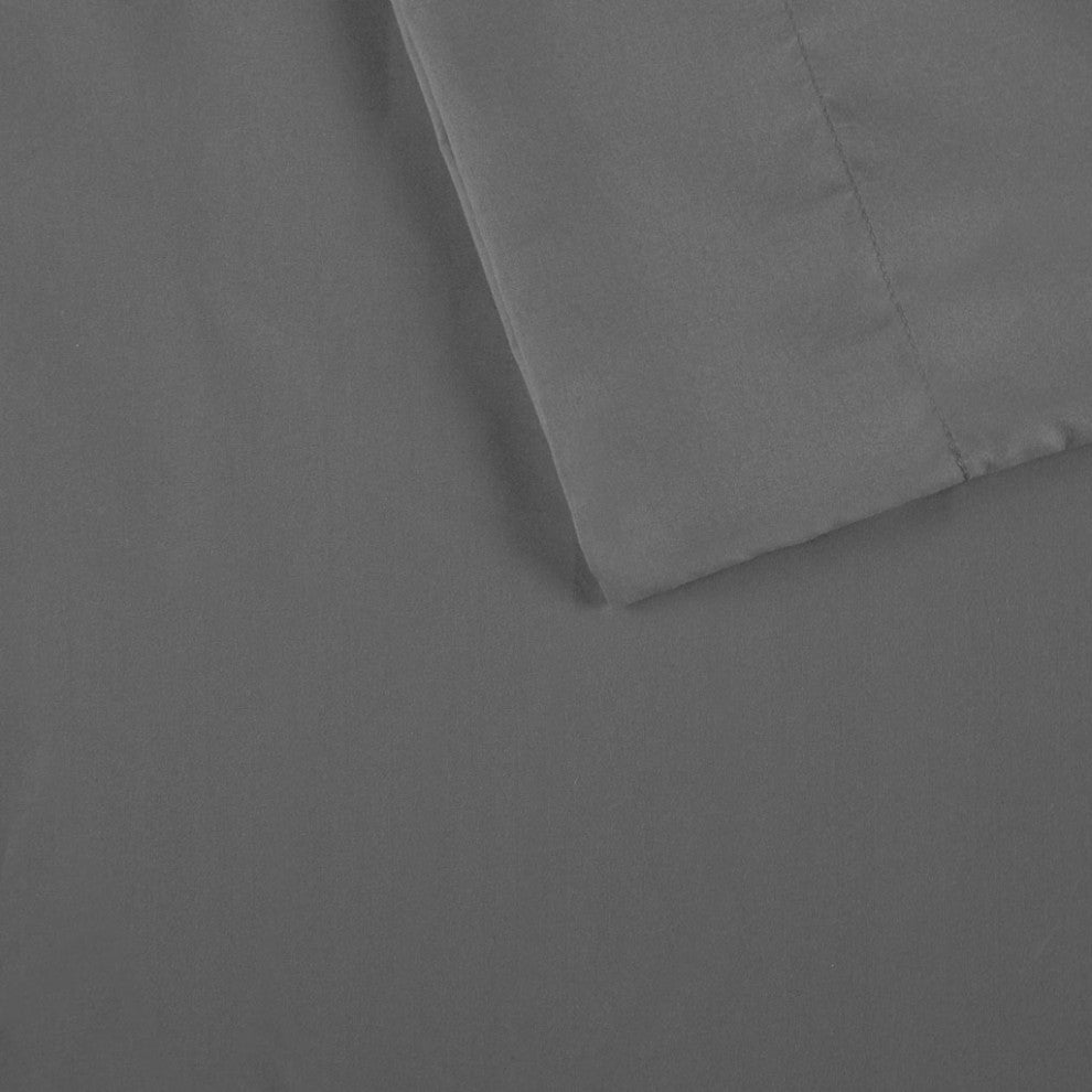 Intelligent Design Microfiber Sheet Set With Side Storage Pockets, Charcoal