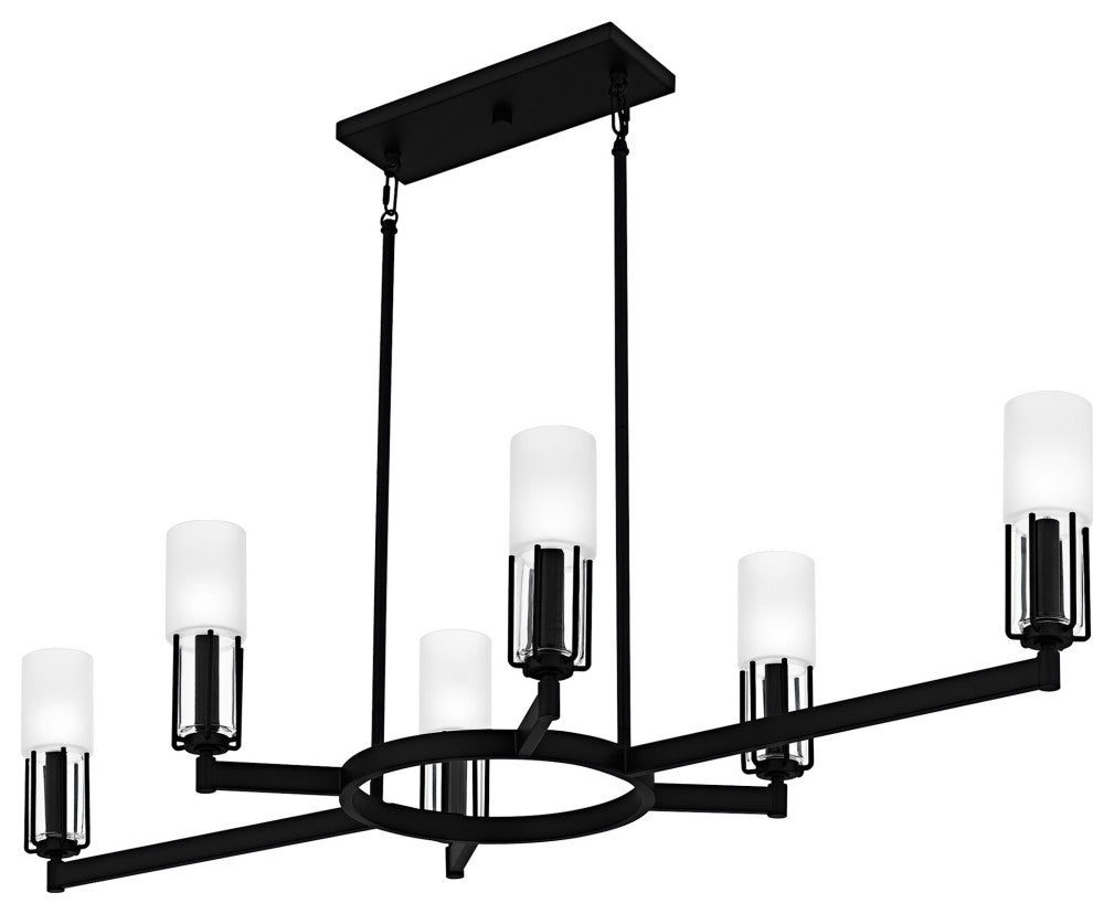 Quoizel CRZ648 Cruz 6 Light 48"W Linear Chandelier - Matte Black