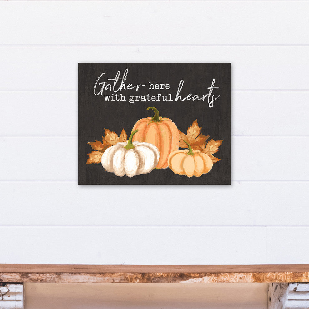 Gather Here with Grateful Hearts Print on Canvas