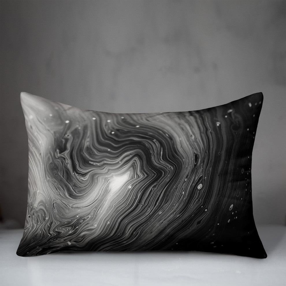 Black and White Galaxy Geode Throw Pillow