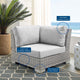 Sofa Corner Chair, Sunbrella, Rattan, Wicker, Gray, Modern, Outdoor Patio