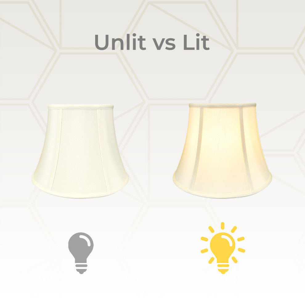 Royal Designs Modified Bell Lamp Shade, Eggshell, 9x14x10.5, Set of 2