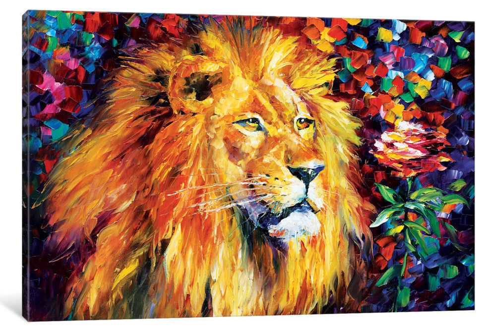 "Lion Gallery" by Leonid Afremov, 26x18x1.5"