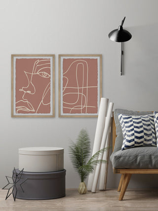 Twisted Mirror Diptych, Set of 2, 8x12 Panels