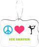 Peace Love Ice Skater Design Rectangle Christmas Tree Ornament