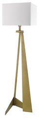 60" Brass Traditional Shaped Floor Lamp With White Novelty Shade