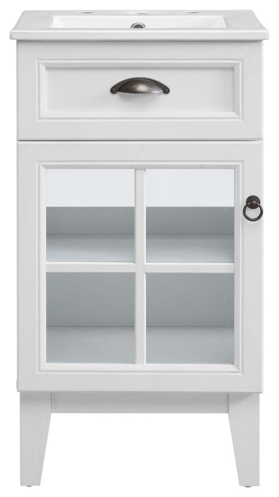 Isle 18" Bathroom Vanity Cabinet White White -5423