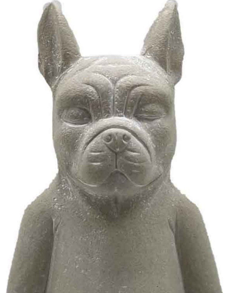 16" Cream Budha Dog Indoor Outdoor Statue