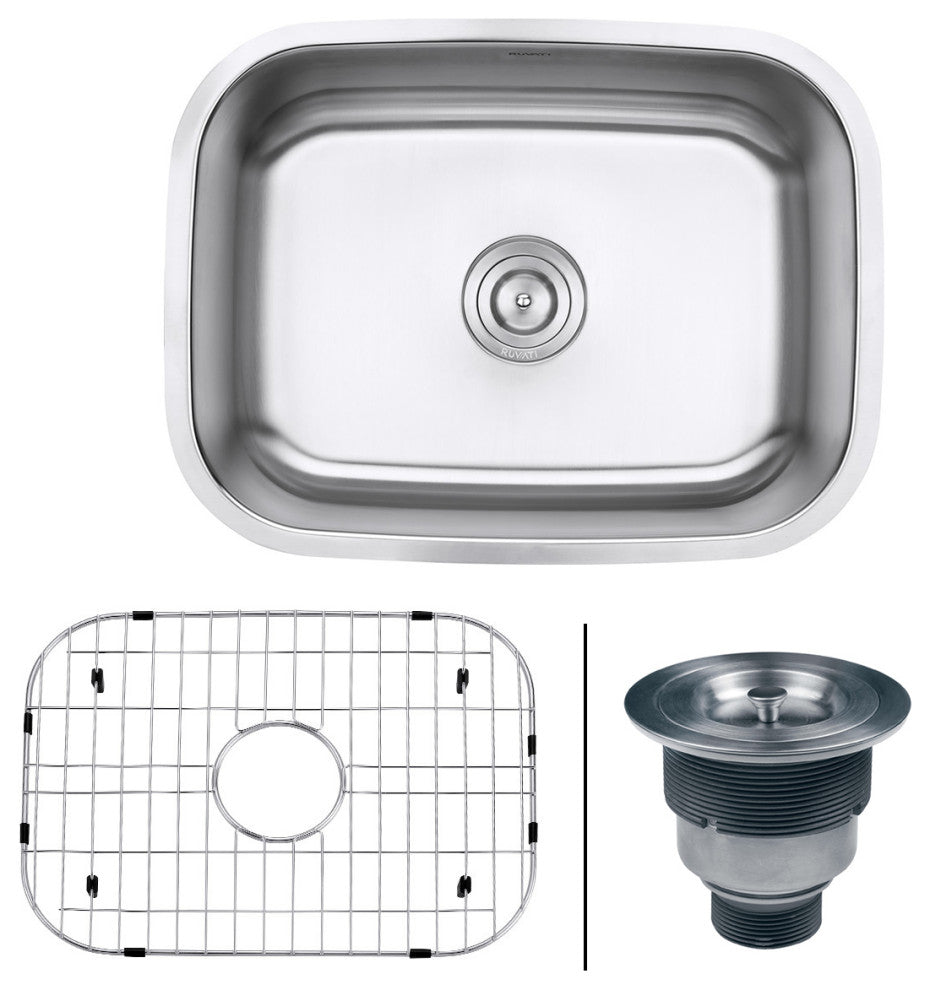 Ruvati RVM4132 Undermount 16 Gauge 24" Single Bowl Kitchen Sink