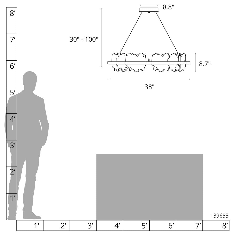 Hildene Circular LED Pendant, Bronze, Sterling, Standard Height