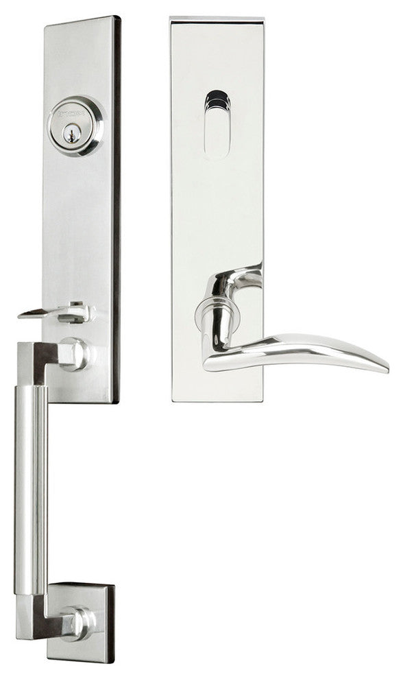 Air-Stream Lever, Tubular Entry Handleset, Right Hand, Polished Stainless Steel