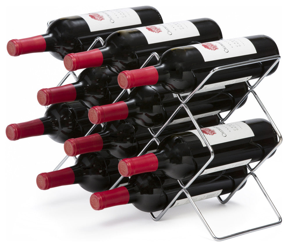 Mango Steam 10 Bottle Wine Rack, Silver