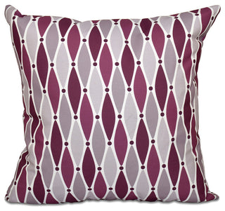 Wavy, Geometric Print Pillow, Purple, 18"x18"