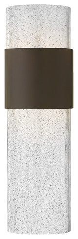 Horizon Medium Outdoor Wall Sconce, Buckeye Bronze With Clear Seedy Glass