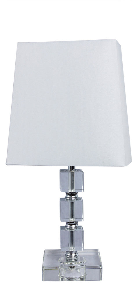 Fangio Lighting 15" Crystal and Metal Table Lamp With Chrome Accents