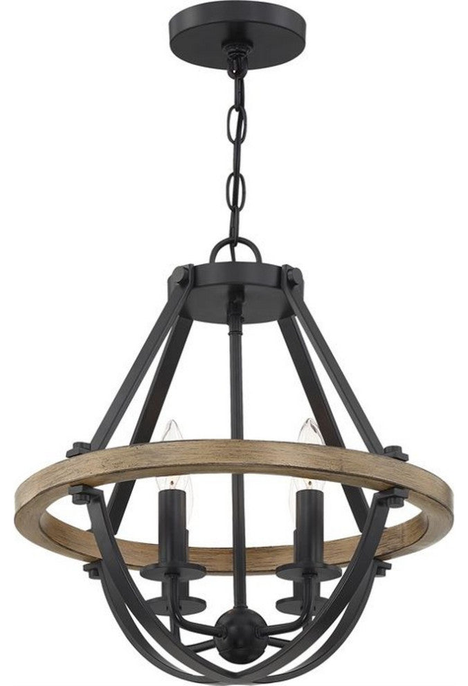 Quoizel BRL2816EK Four Light Pendant, Earth Black Finish