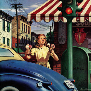 "Dripping Cones" Painting Print on Canvas by Stevan Dohanos