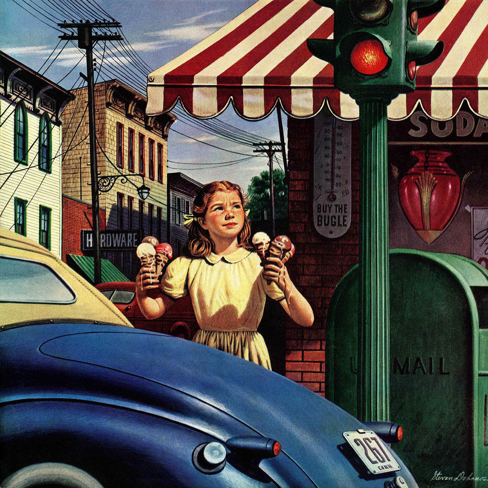 "Dripping Cones" Painting Print on Canvas by Stevan Dohanos