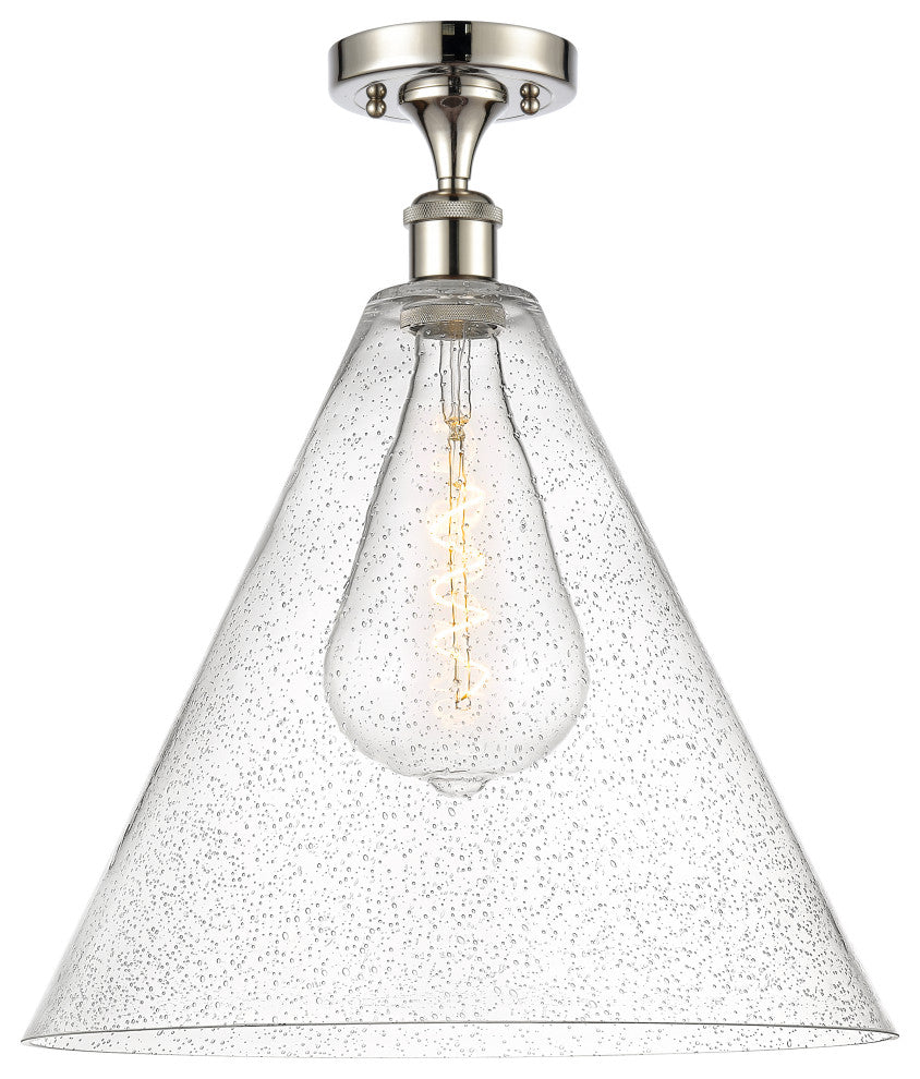 Innovations 516-1C-PN-GBC-164 1 Light Semi-Flush Mount, Polished Nickel