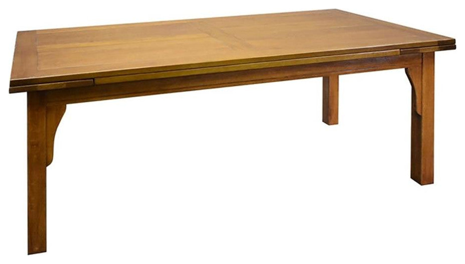 Crafters and Weavers Arts and Crafts Solid Wood Stow Leaf Dining Table in Cherry