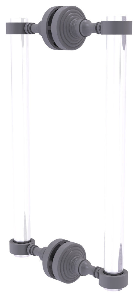 Pacific Grove 12" Back to Back Shower Door Pull, Matte Gray