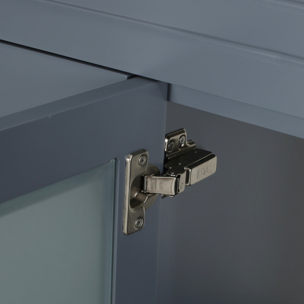 Taylor Contemporary 60" Wood Double Sink Bathroom Vanity With Marble Counter Top