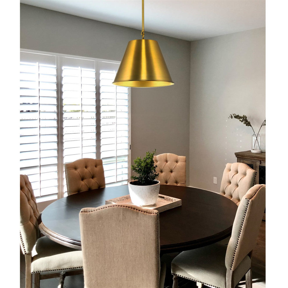 Kira Home Vida 12" Pendant Light, Metal Empire Shade, Adjustable Hanging Height