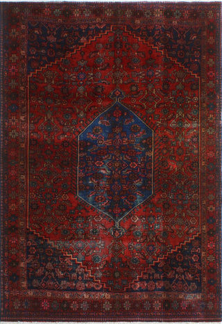 Semi Antique Krishma Red/Navy Rug, 4'5x6'4